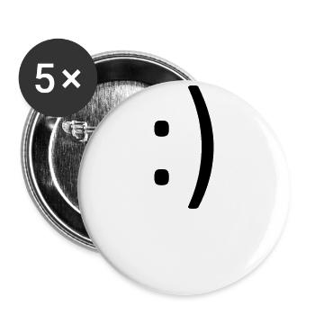 Smiley - Buttons large 2.2''/56 mm (5-pack) - white - Front