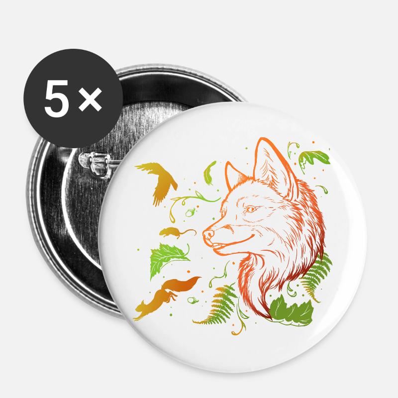 Herbstgedicht - Buttons groß 56 mm (5er Pack) - Weiß