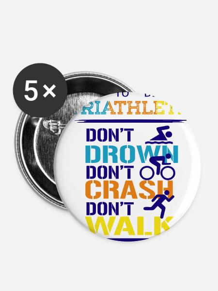 Triathlon - Buttons groß 56 mm (5er Pack) - Weiß