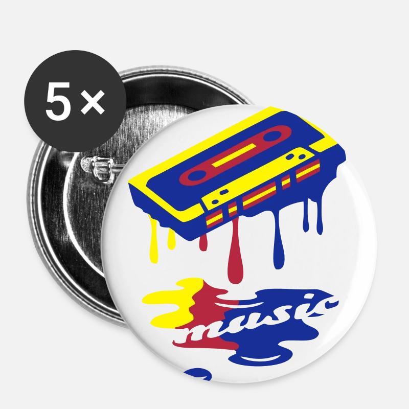 Music - Buttons large 2.2''/56 mm (5-pack) - white