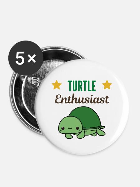 Schildkröten-Enthusiast - Buttons groß 56 mm (5er Pack) - Weiß