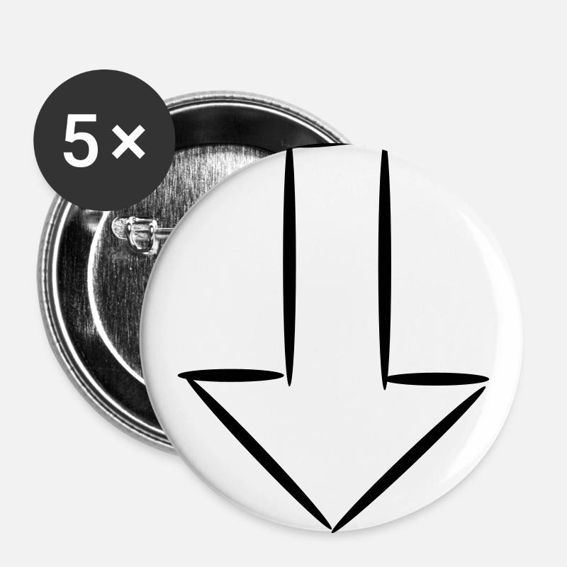 Arrow green - Buttons large 2.2''/56 mm (5-pack) - white