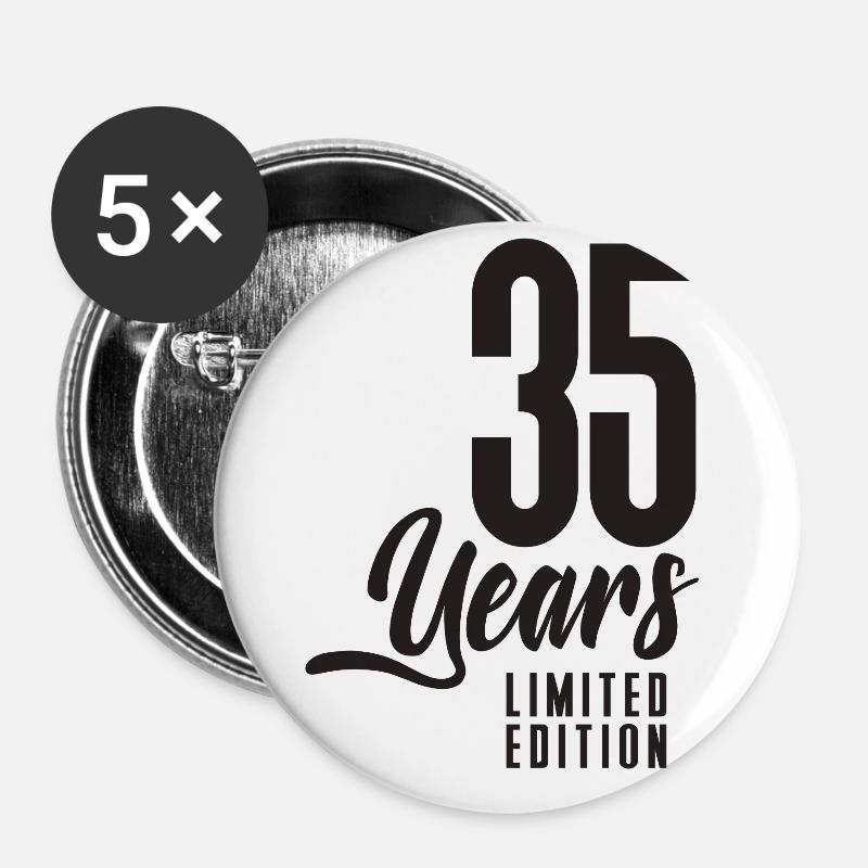 35th Birthday - Buttons large 2.2''/56 mm (5-pack) - white