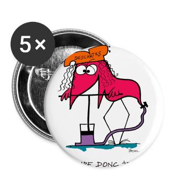 Je pompe donc je suis... - Lot de 5 grands badges (56 mm) - blanc - Devant