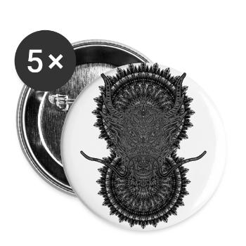2024 Kaleidoscope Dragon 56 - Buttons large 2.2''/56 mm (5-pack) - white - Front