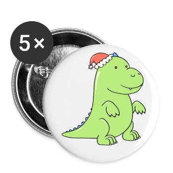 a little dinosaur is in love - Buttons large 2.2''/56 mm (5-pack) - white - Front