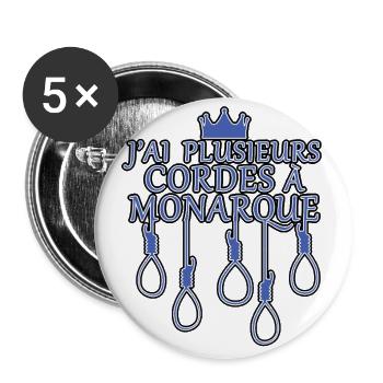 J'AI PLUSIEURS CORDES A MONARQUE (bleu) - Lot de 5 grands badges (56 mm) - blanc - Devant