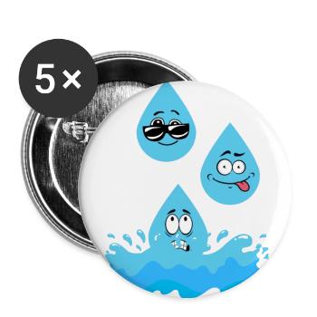 Drop of water - Buttons large 2.2''/56 mm (5-pack) - white - Front