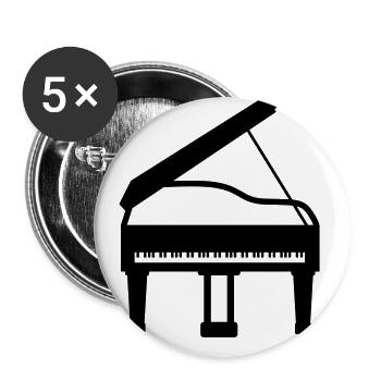 Klavier musik - Buttons groß 56 mm (5er Pack) - Weiß - Vorne