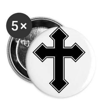 Cross symbol - Buttons large 2.2''/56 mm (5-pack) - white - Front