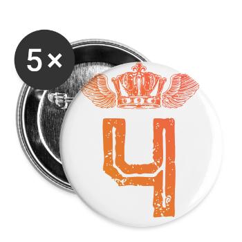 4 Number crown - Buttons large 2.2''/56 mm (5-pack) - white - Front