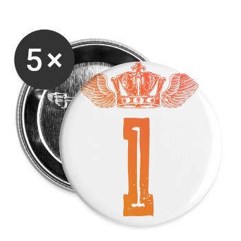 1 number crown - Buttons large 2.2''/56 mm (5-pack) - white - Front