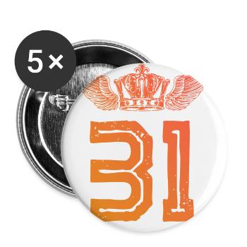 31 Number crown - Buttons large 2.2''/56 mm (5-pack) - white - Front