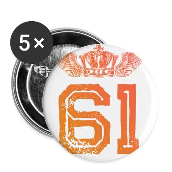 61 Number crown - Buttons large 2.2''/56 mm (5-pack) - white - Front