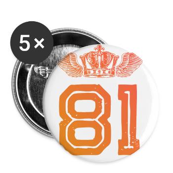 81 Couronne numérique - Lot de 5 grands badges (56 mm) - blanc - Devant