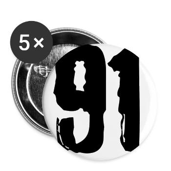 91 number jersey - Buttons large 2.2''/56 mm (5-pack) - white - Front