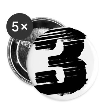 3 Number jersey - Buttons large 2.2''/56 mm (5-pack) - white - Front