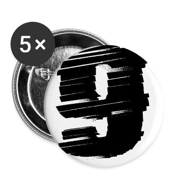 9 Maillot numéro - Lot de 5 grands badges (56 mm) - blanc - Devant