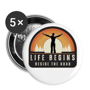 Mountain Sports Hiking Adventure Nature. Funny sayings - Buttons large 2.2''/56 mm (5-pack) - white - Front