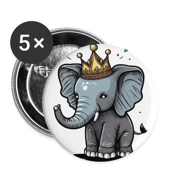 The Regal Elephant - Buttons large 2.2''/56 mm (5-pack) - white - Front