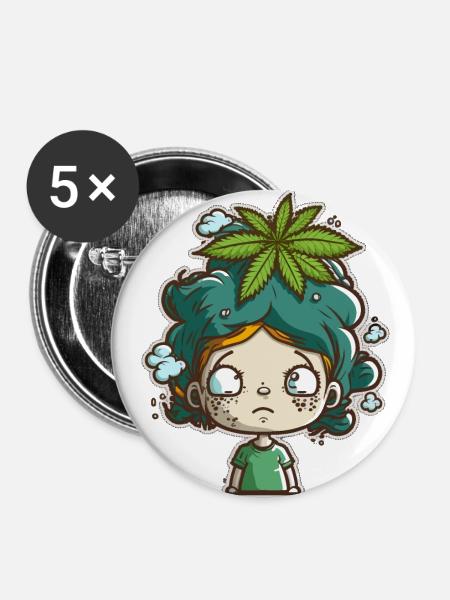 Wendys Welt - Buttons groß 56 mm (5er Pack) - Weiß