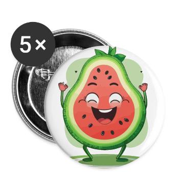 Melon-Mental Wellness - Buttons large 2.2''/56 mm (5-pack) - white - Front