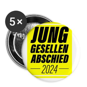 Junggesellenabschied 2024 Jga - Buttons groß 56 mm (5er Pack) - Weiß - Vorne