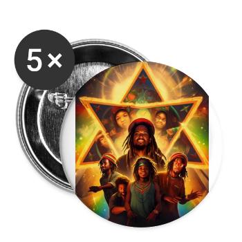 Rasta sunrise - Lot de 5 grands badges (56 mm) - blanc - Devant