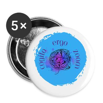 Cogito ergo zoom - Buttons large 2.2''/56 mm (5-pack) - white - Front