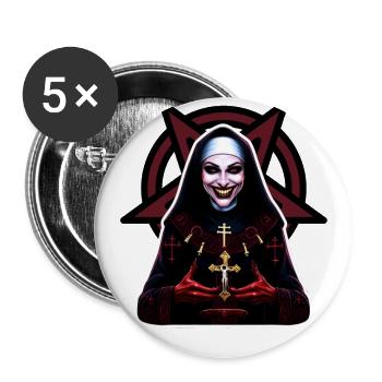 Priesterin des Todes Pentagramm - Buttons groß 56 mm (5er Pack) - Weiß - Vorne