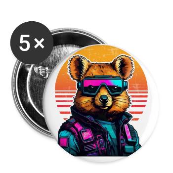 Quokka with hamster cheeks in the sunset - Buttons large 2.2''/56 mm (5-pack) - white - Front