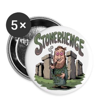 Stonerhenge - Buttons groß 56 mm (5er Pack) - Weiß - Vorne