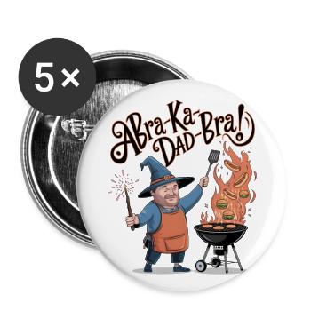 AbraKa-Papa-BH! - Buttons groß 56 mm (5er Pack) - Weiß - Vorne