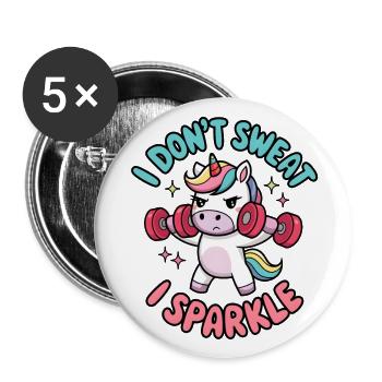 Je ne transpire pas, je scintille - Lot de 5 grands badges (56 mm) - blanc - Devant