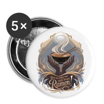 Schenken Sie uns heute unser tägliches Brot Ramen - Buttons groß 56 mm (5er Pack) - Weiß - Vorne