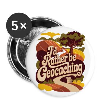 Ich würde lieber Geocaching machen - Buttons groß 56 mm (5er Pack) - Weiß - Vorne