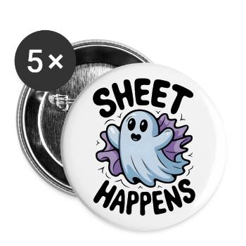 Sheet Happens - Buttons large 2.2''/56 mm (5-pack) - white - Front