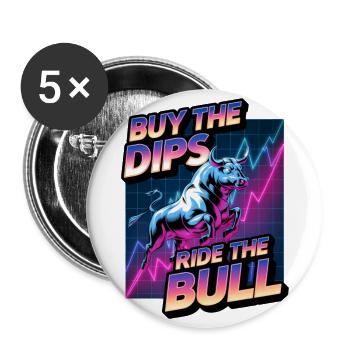 Buy The Dips Ride The Bull - Buttons large 2.2''/56 mm (5-pack) - white - Front