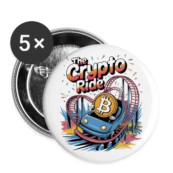 Die Krypto-Fahrt - Buttons groß 56 mm (5er Pack) - Weiß - Vorne
