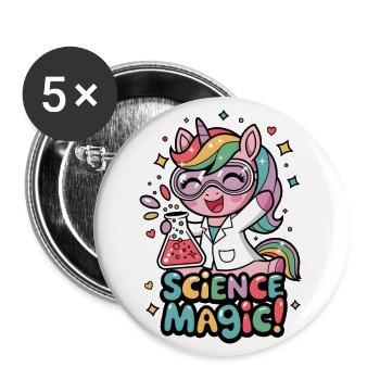 Wissenschaftliche Magie! - Buttons groß 56 mm (5er Pack) - Weiß - Vorne