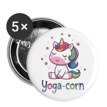 Yoga-Mais - Buttons groß 56 mm (5er Pack) - Weiß - Vorne