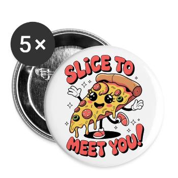 Slice, um Sie zu treffen! - Buttons groß 56 mm (5er Pack) - Weiß - Vorne