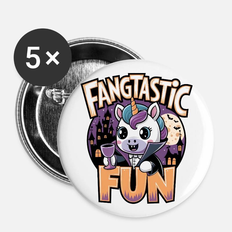 Fangtastic Fun - Buttons large 2.2''/56 mm (5-pack) - white