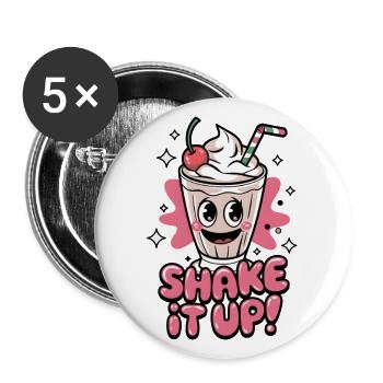 Shake It Up - Buttons large 2.2''/56 mm (5-pack) - white - Front