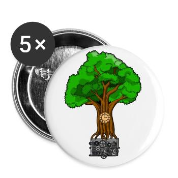 TREE O CLOCK ROOTS OF TIME THE ROOTS OF TIME - Buttons large 2.2''/56 mm (5-pack) - white - Front