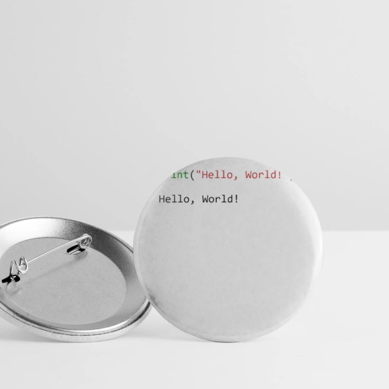 Programmeur de python cadeau Hello World Lot de 5 grands badges (56 mm)