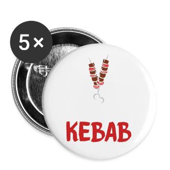 I love Kebab Cadeau pour Döner Freunde &Food Fan - Lot de 5 grands badges (56 mm) - blanc - Devant