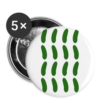 Cadeau de motif de concombre pour les fans de concombre et de concombre - Lot de 5 grands badges (56 mm) - blanc - Devant