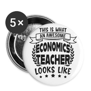 Economics teacher economics teacher fun gift - Buttons large 2.2''/56 mm (5-pack) - white - Front