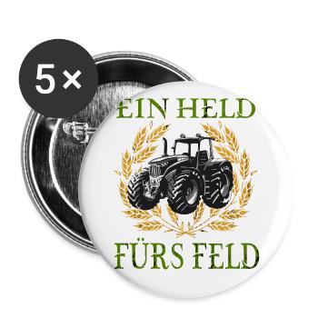 Un héros pour le domaine des tracteurs - Lot de 5 grands badges (56 mm) - blanc - Devant